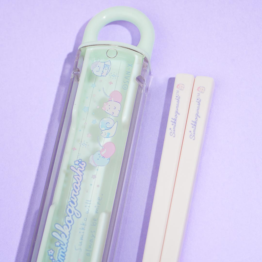 Sumikko Gurashi Line Up Antibacterial Chopsticks With Case