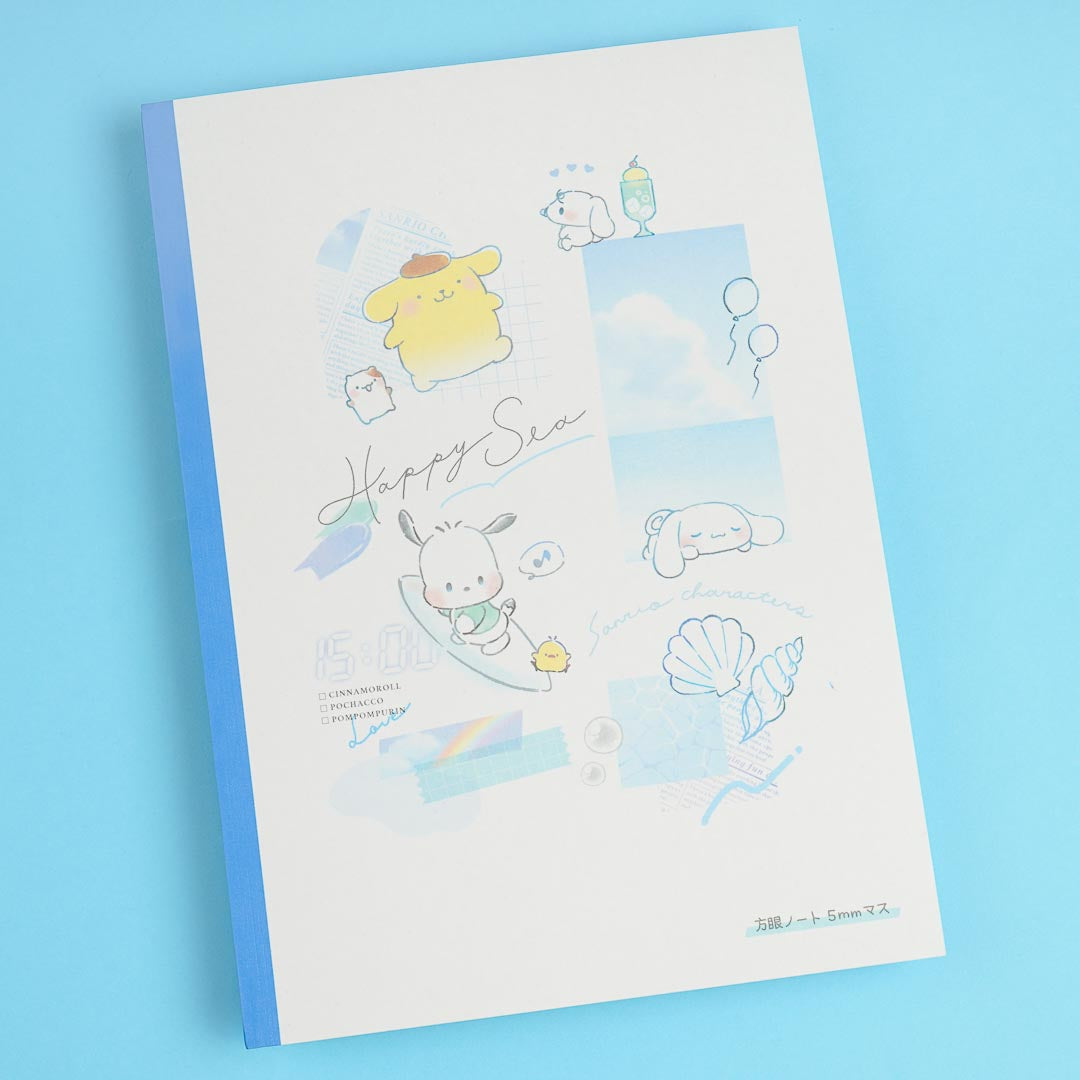 Sanrio Characters Happy Sea Grid Notebook