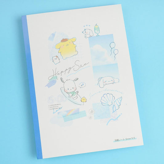 Sanrio Characters Happy Sea Grid Notebook