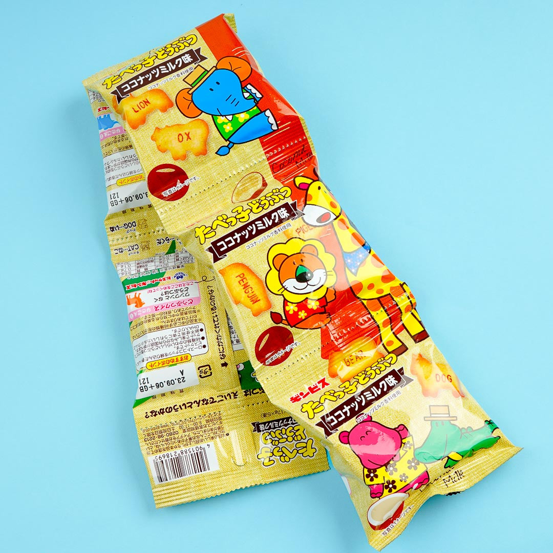 Ginbis Tabekko Animal Coconut Milk Biscuits Set - 5pcs
