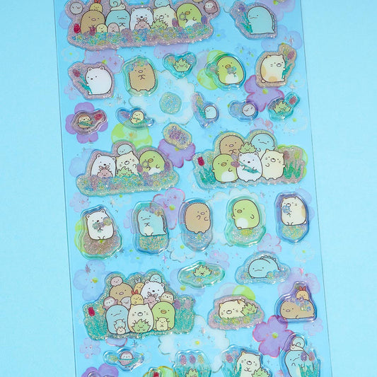 Sumikko Gurashi Zassou & The Garden Harvest Glittery Sticker Sheet