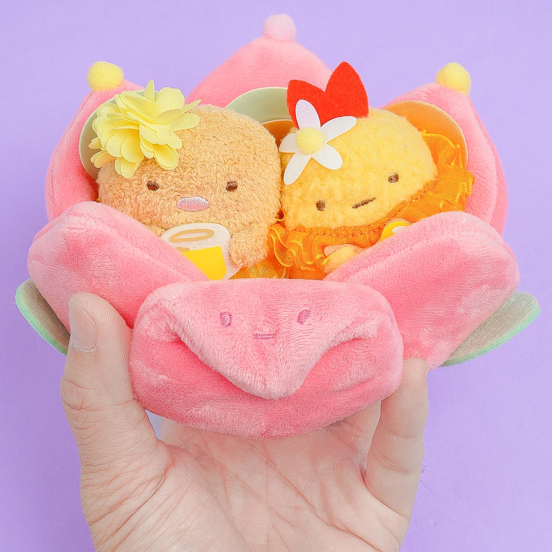 Sumikko Gurashi Tulip Bed Plushie Set - Ebifurai & Tonkatsu / Mini