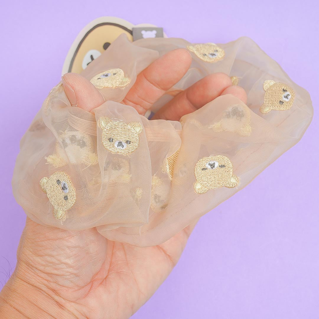 Rilakkuma Sheer Embroidery Scrunchie
