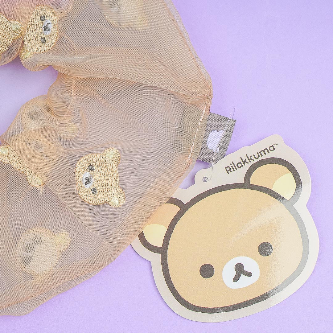 Rilakkuma Sheer Embroidery Scrunchie