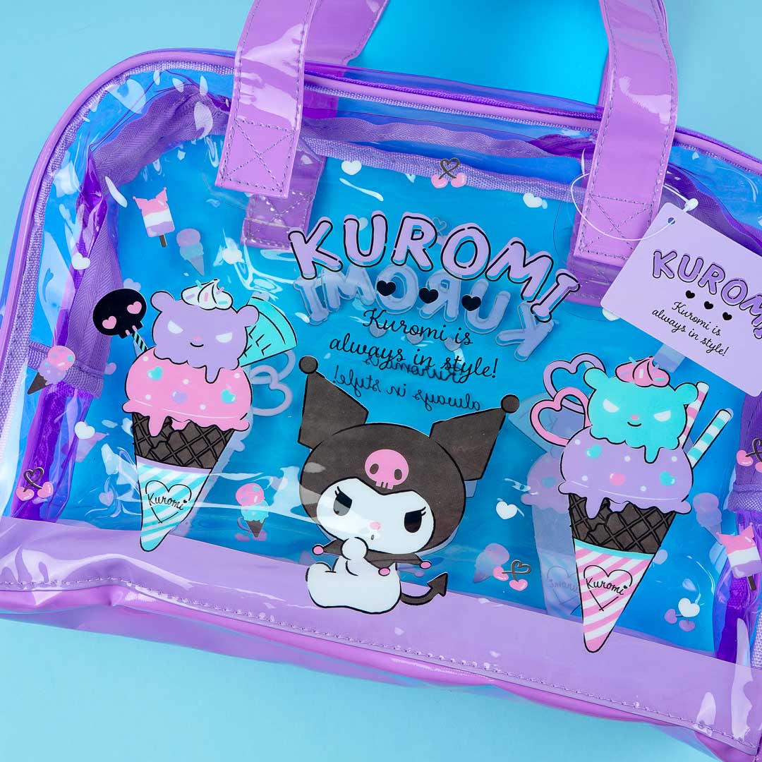 Kuromi Ice Cream Dream Clear Vinyl Boston Bag