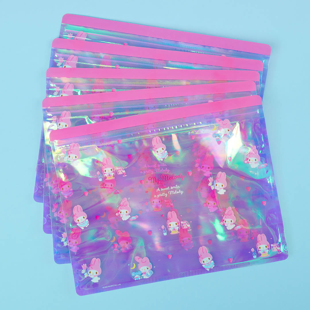 My Melody Aurora Holographic Zip Bag Set - 5 Pcs