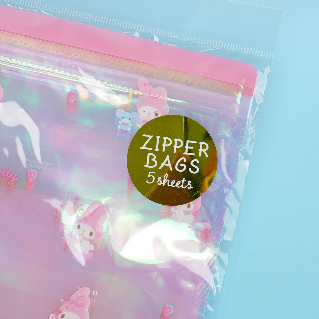 My Melody Aurora Holographic Zip Bag Set - 5 Pcs