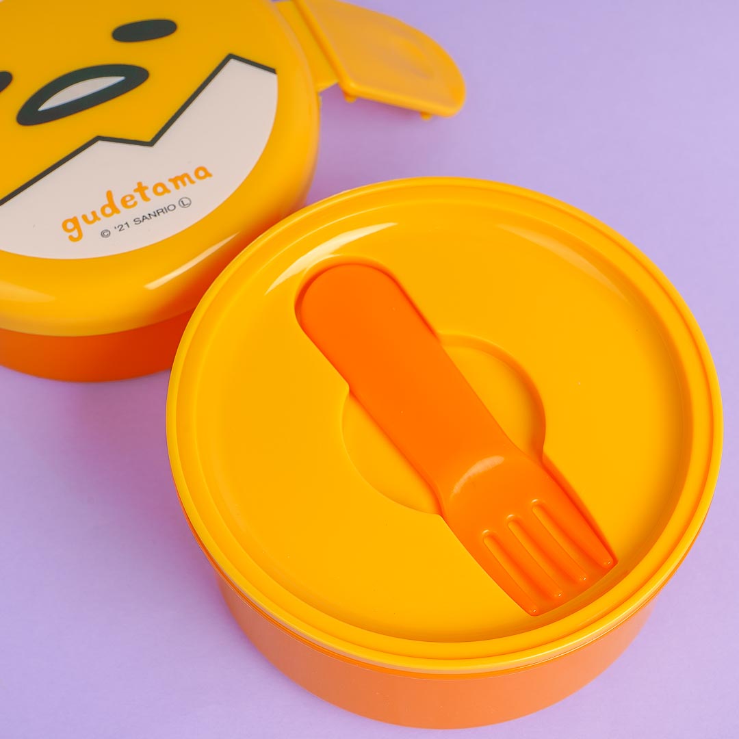 Gudetama Lazy Egg Double Layer Lunch Box With Fork