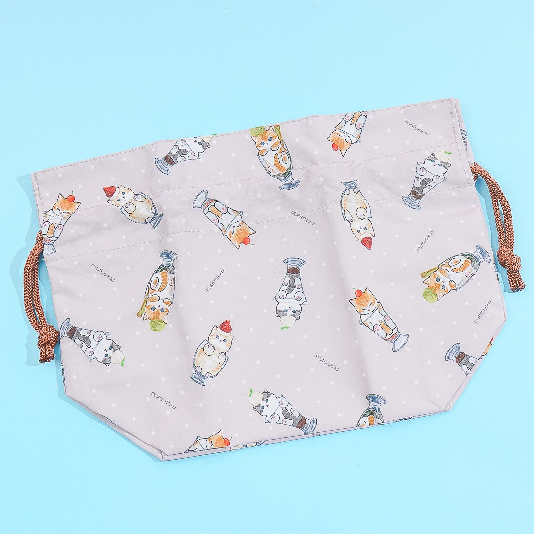 Mofusand Cat Parfait Drawstring Lunch Bag