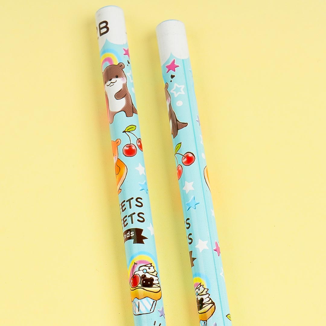 Sweet Cuddly Deserts 2B Pencil Set - Blue