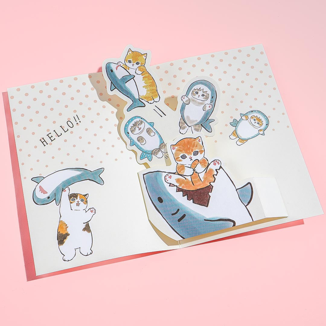 Mofusand Shark 3D Pop-Up Greeting Card