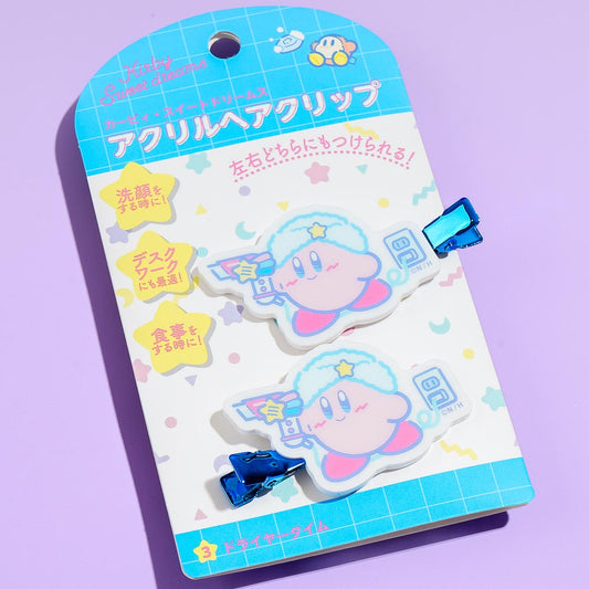 Kirby Sweet Dreams Acrylic Hair Clips - Dryer Time