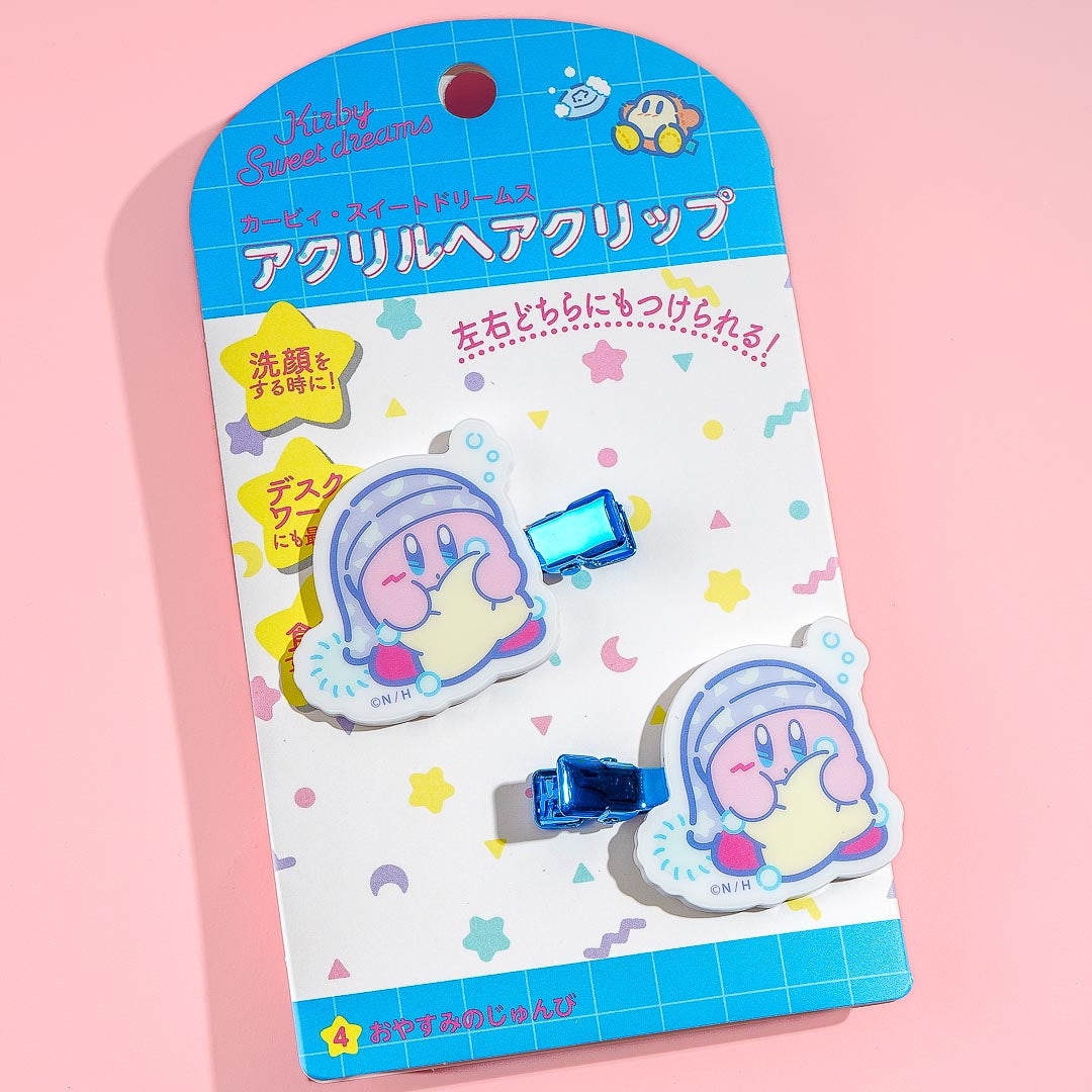 Kirby Sweet Dreams Acrylic Hair Clips - Sleepy Time