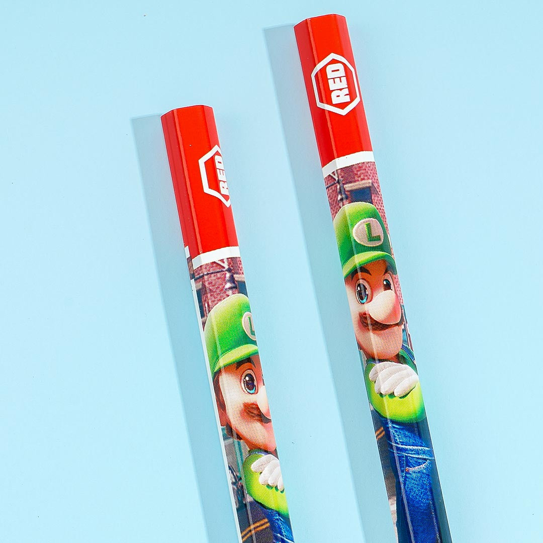 Super Mario Hexagon Pencil Set - Red