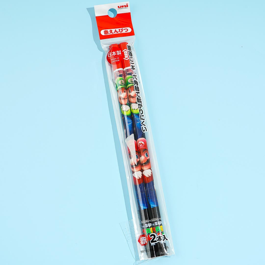 Super Mario Hexagon Pencil Set - Red