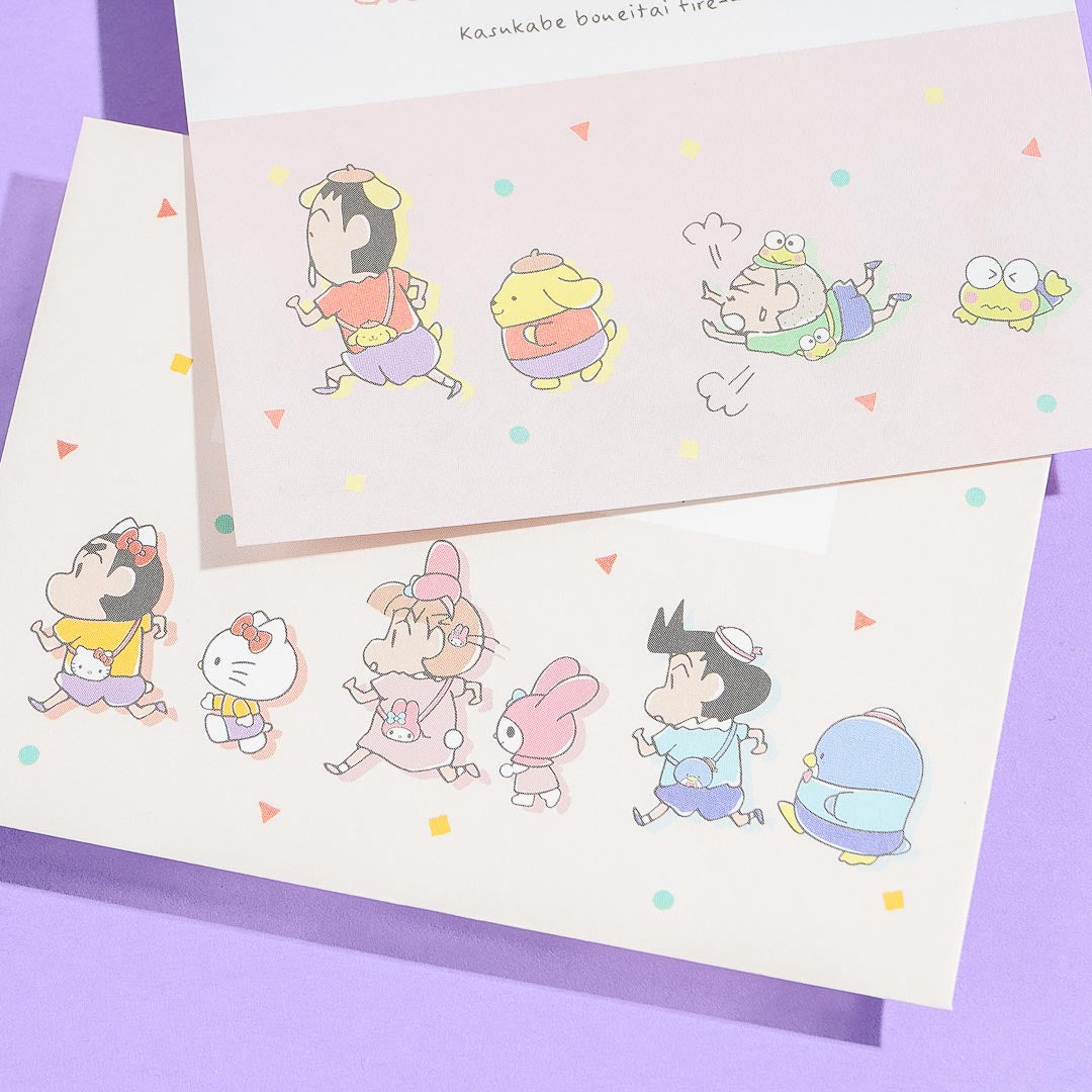 Sanrio Characters x Shin-Chan Mini Letter Set