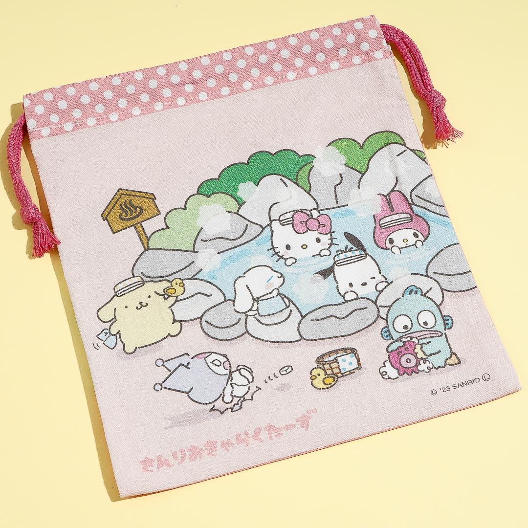 Sanrio Characters Hot Spring Drawstring Pouch