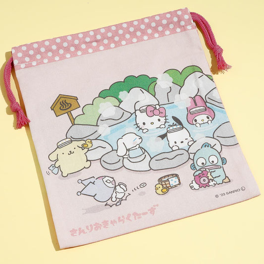 Sanrio Characters Hot Spring Drawstring Pouch