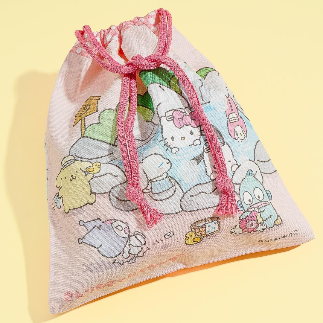 Sanrio Characters Hot Spring Drawstring Pouch