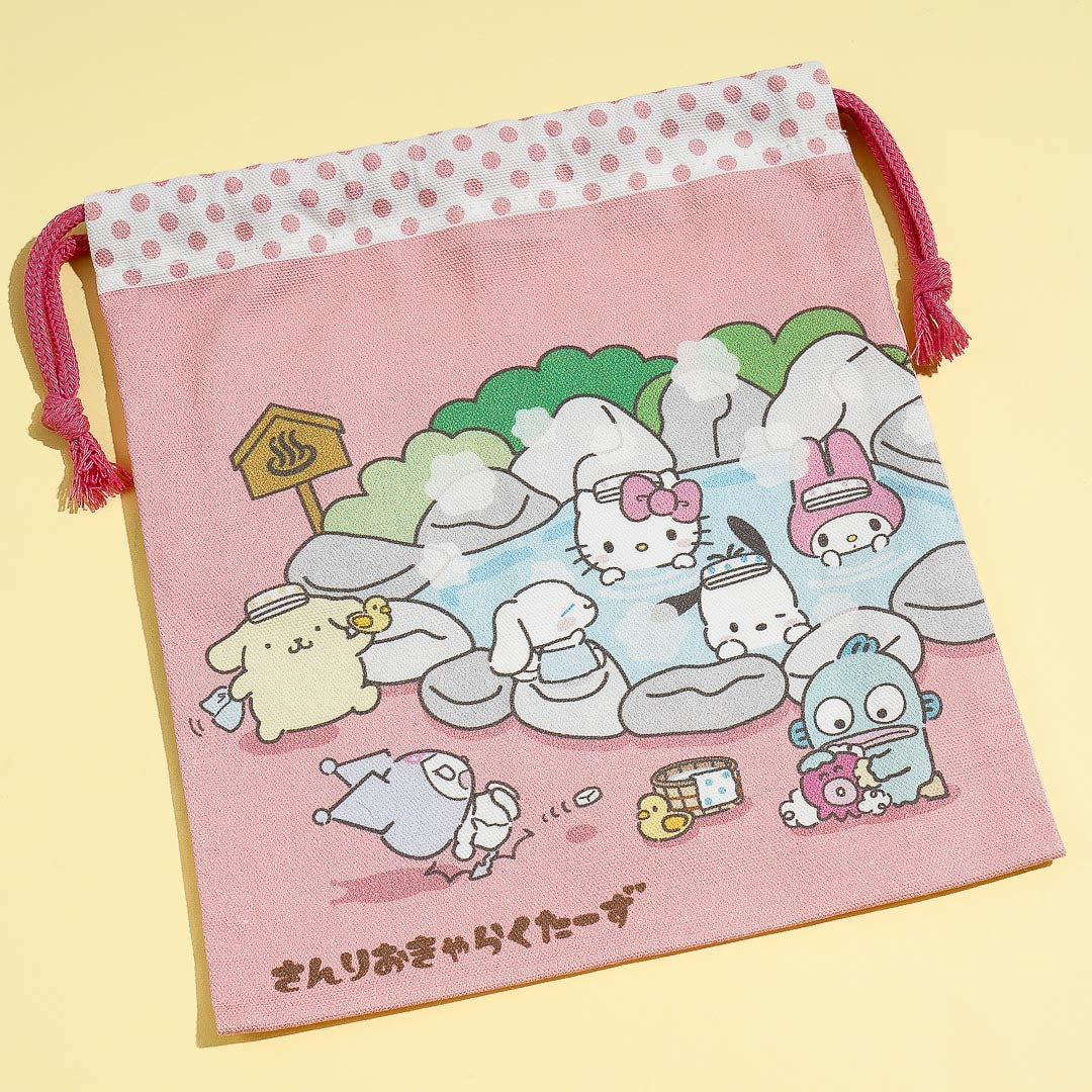 Sanrio Characters Hot Spring Drawstring Pouch