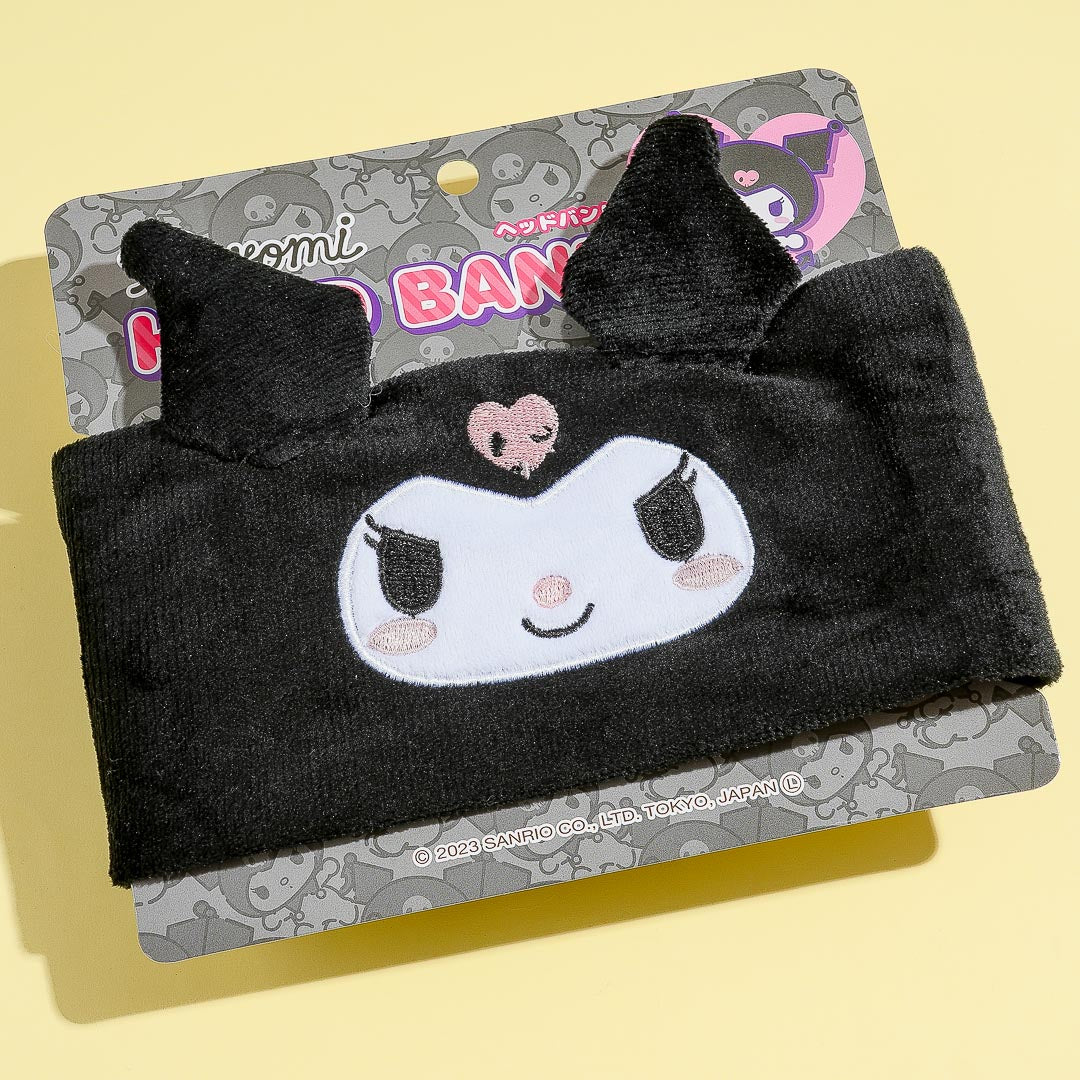 Kuromi 3D Ears Fluffy Headband - Black