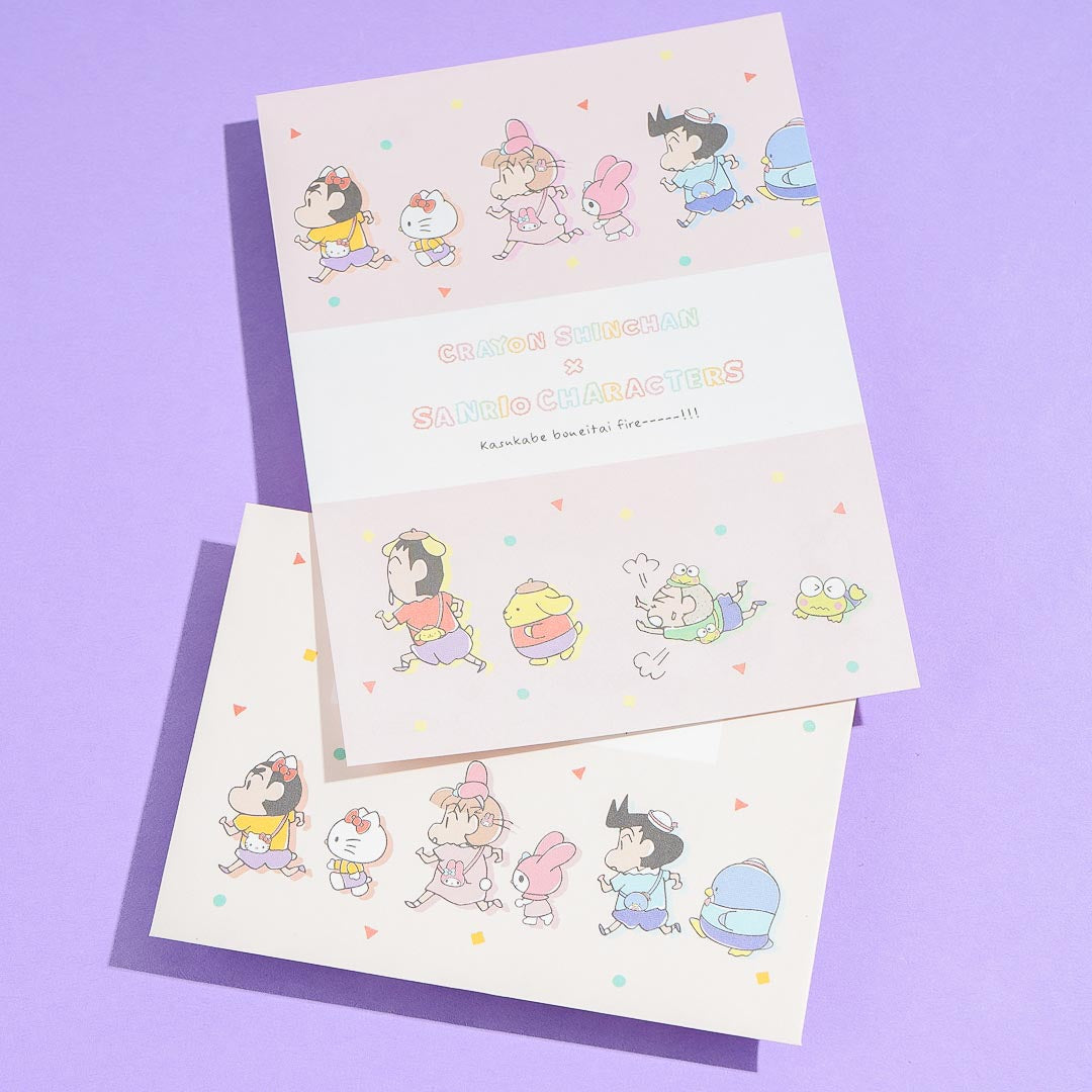 Sanrio Characters x Shin-Chan Mini Letter Set