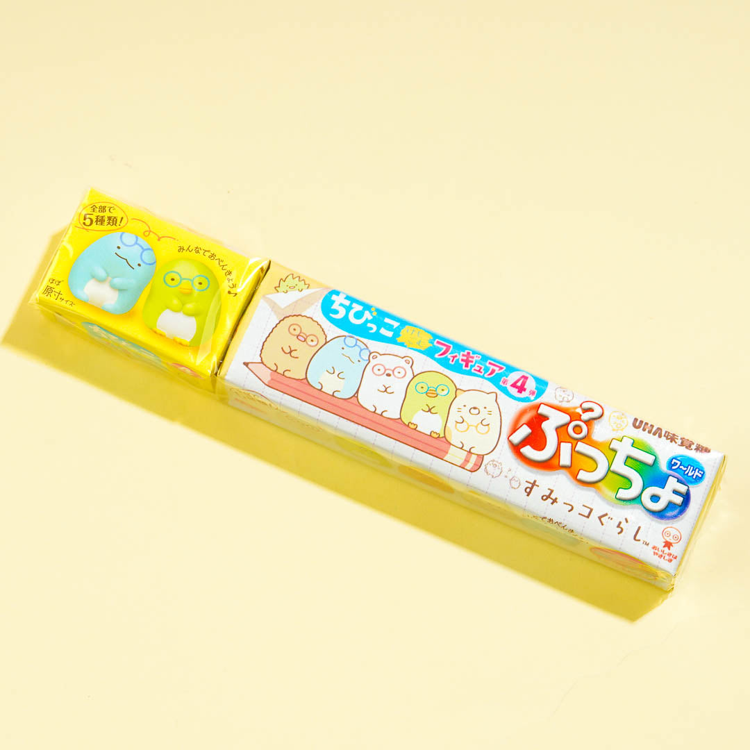 Puccho Chewy Candy with Sumikko Gurashi Eraser Figure - Peach