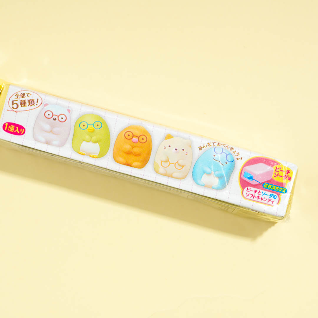 Puccho Chewy Candy with Sumikko Gurashi Eraser Figure - Peach