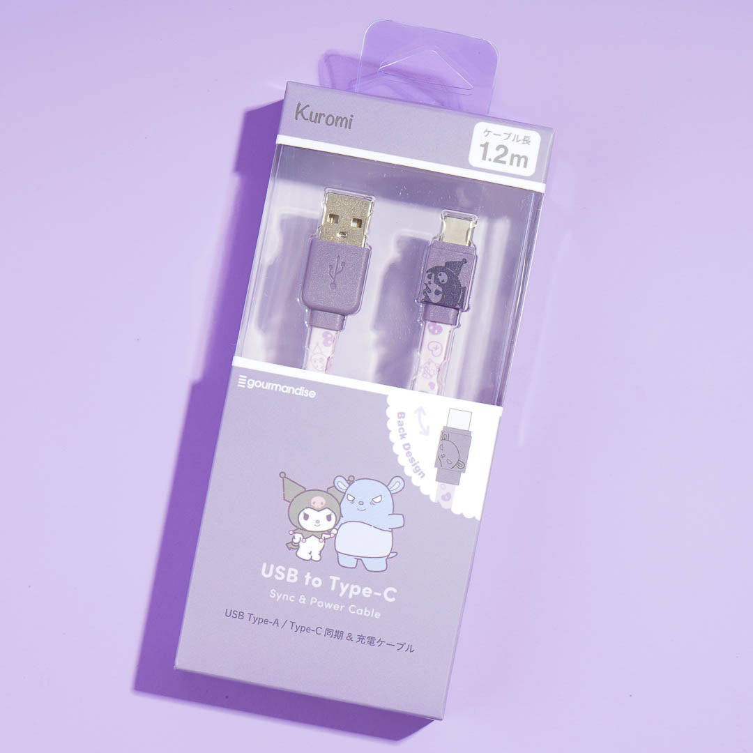 Kuromi & Baku USB To Type-C Flat Cable