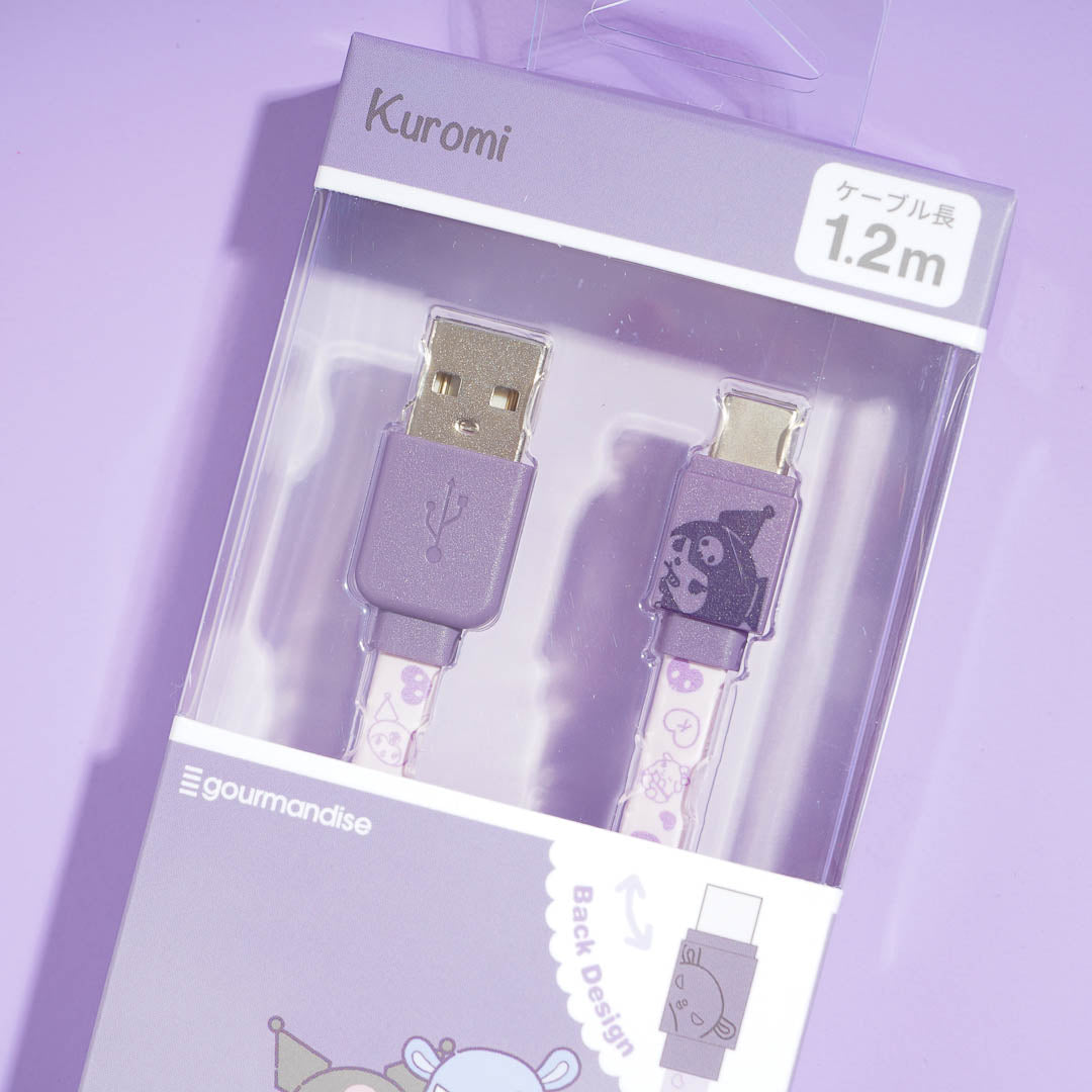 Kuromi & Baku USB To Type-C Flat Cable