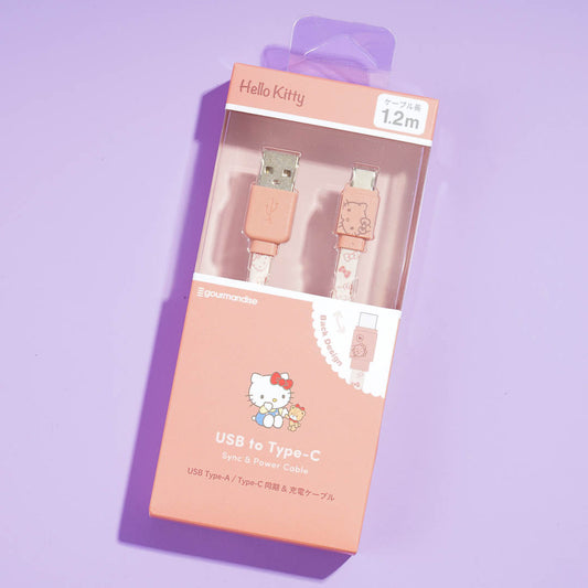 Hello Kitty & Tiny Chum USB To Type-C Flat Cable