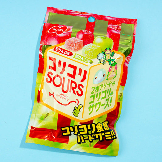 Nobel Kori Kori Sours Gummy Candy - Red Apple & Green Apple