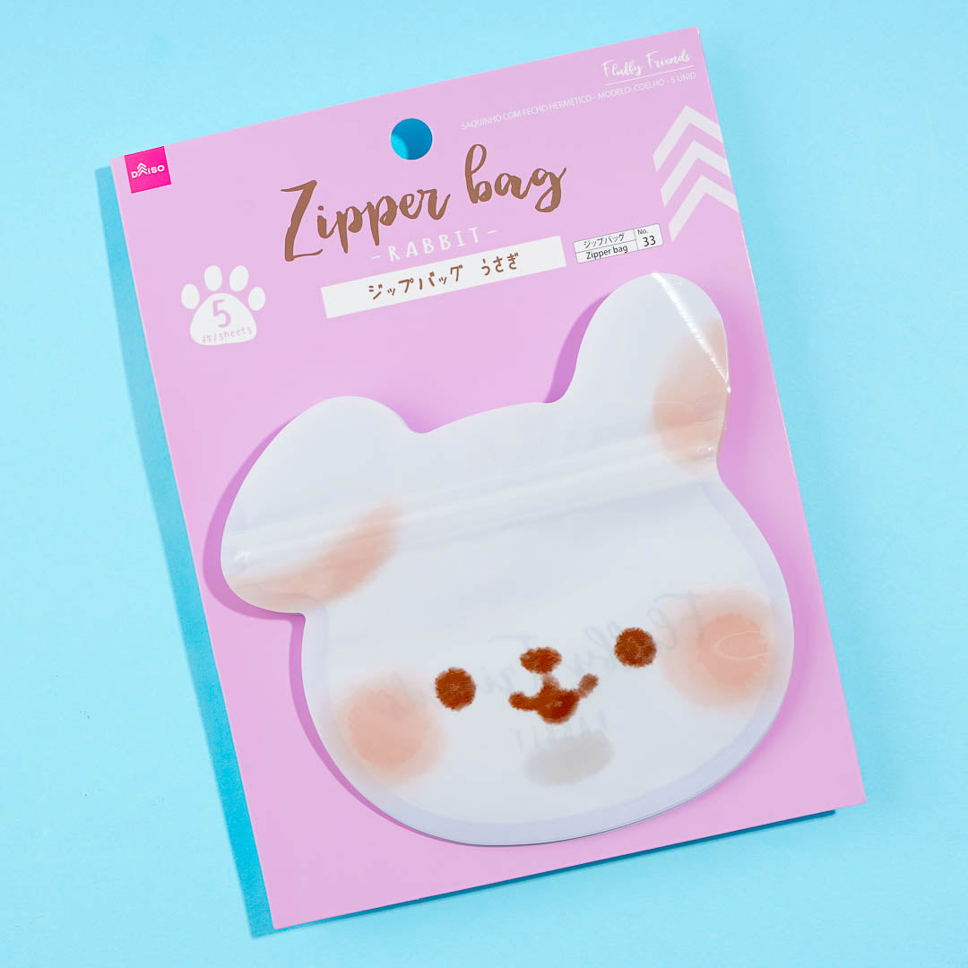 Blushing Rabbit Die-Cut Zip Bag Set