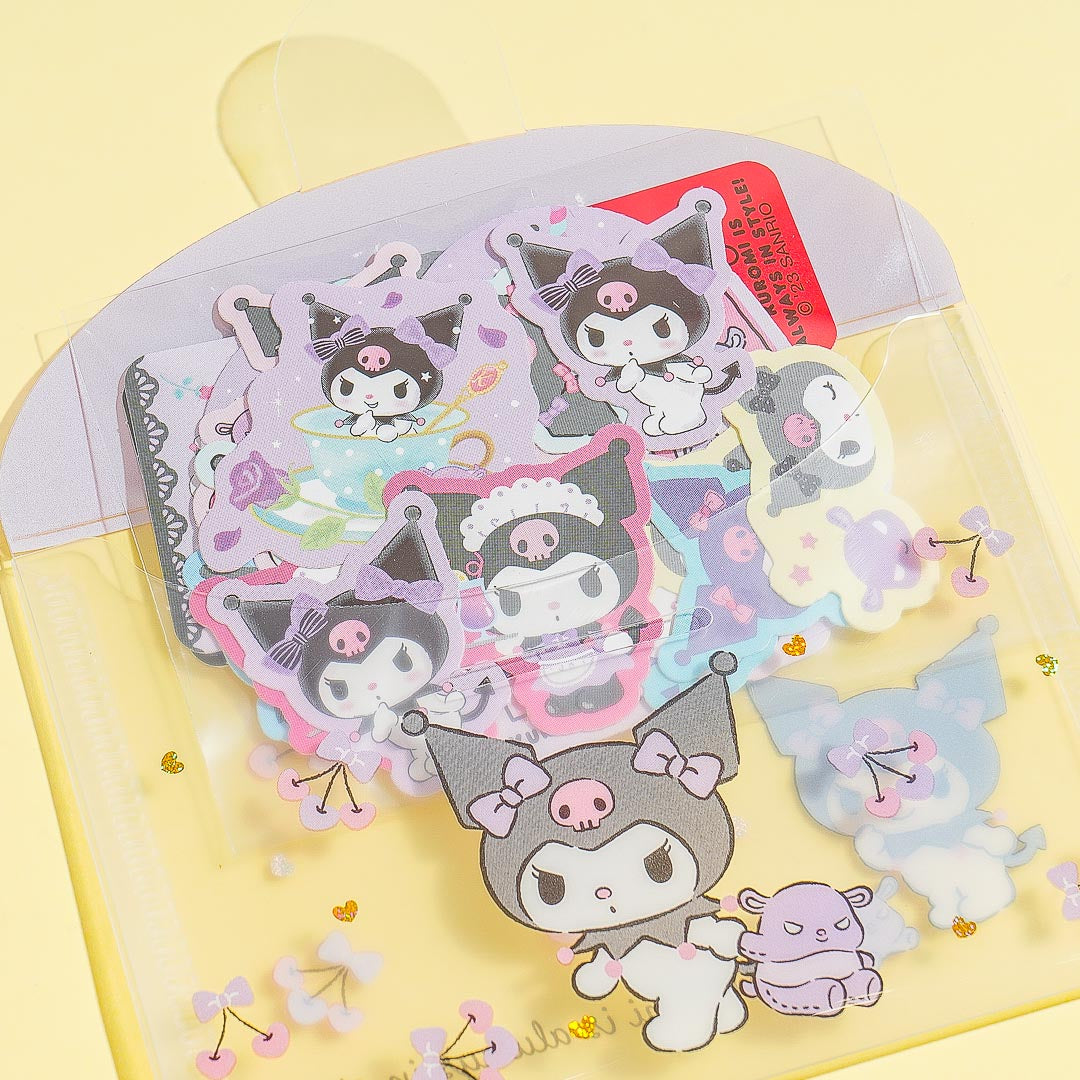 Kuromi Playful Sticker Set With Case