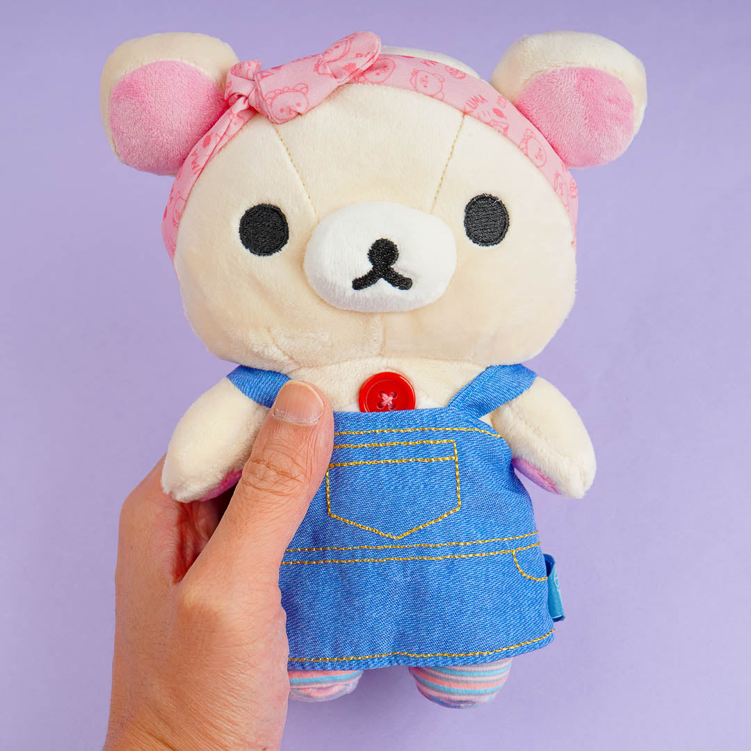 Korilakkuma Denim Overalls Plushie - Medium