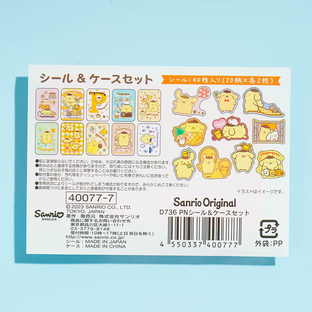Pompompurin Cafe Sticker Set With Case