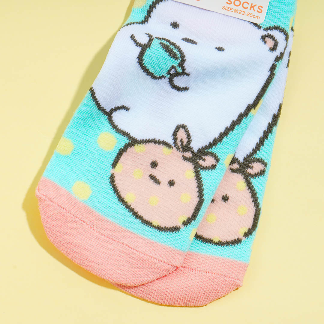 Sumikko Gurashi Sneaker Socks - Shirokuma & Furoshiki