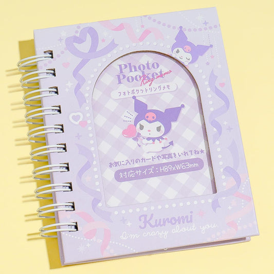 Kuromi Ribbon Photo Pocket Ring Notepad