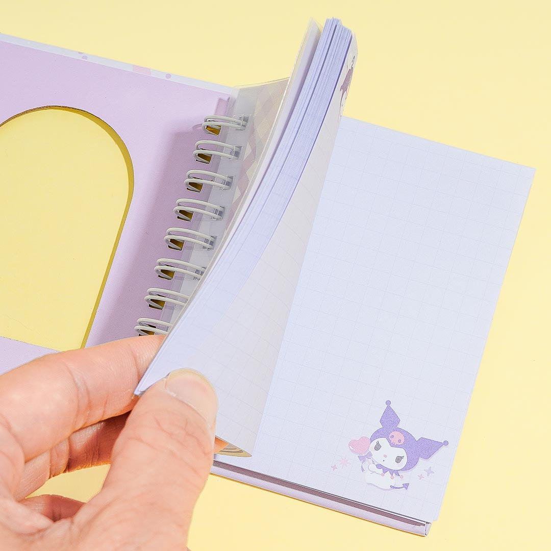 Kuromi Ribbon Photo Pocket Ring Notepad