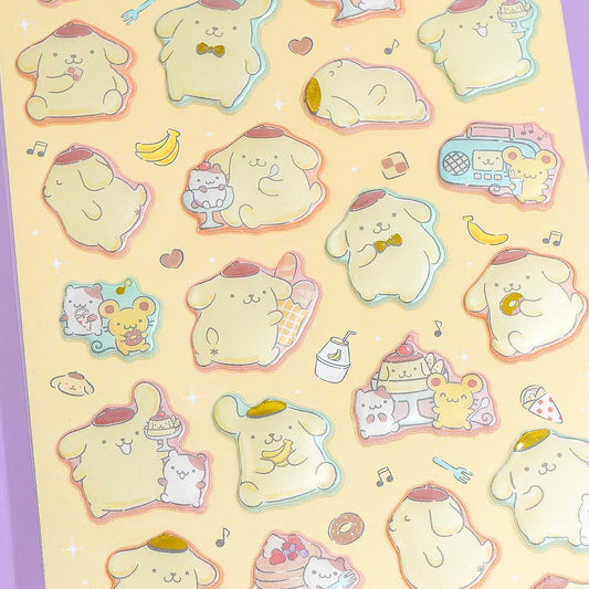Pompompurin Happy Times Puffy Stickers