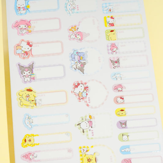Sanrio Characters Name Label Stickers