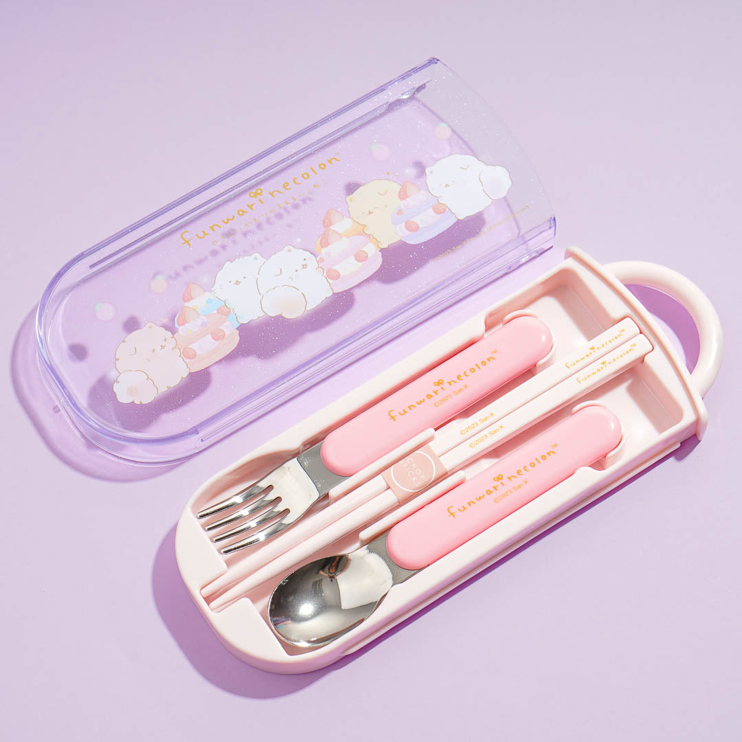 Funwari Necolon Strawberry Cream Utensil Set