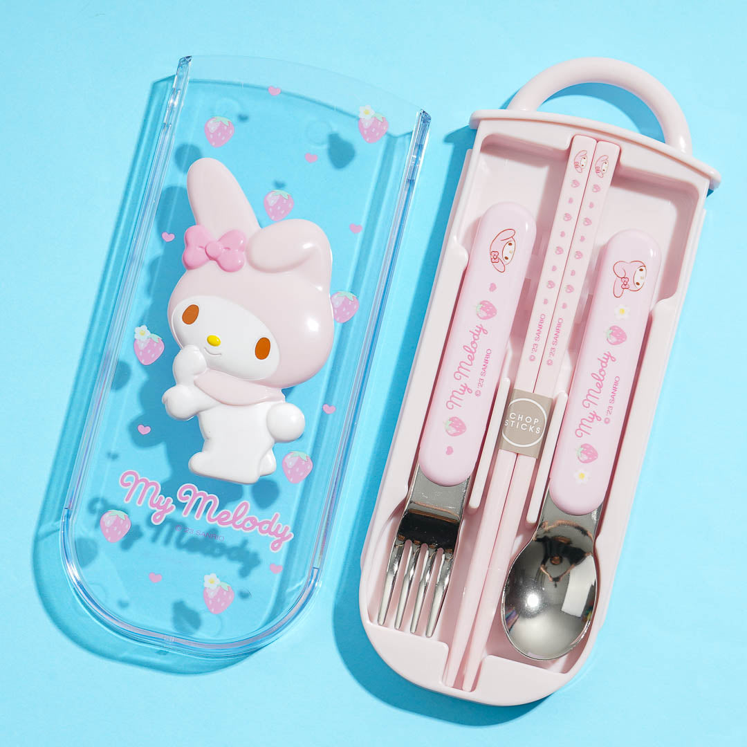 My Melody Strawberries Utensil Set