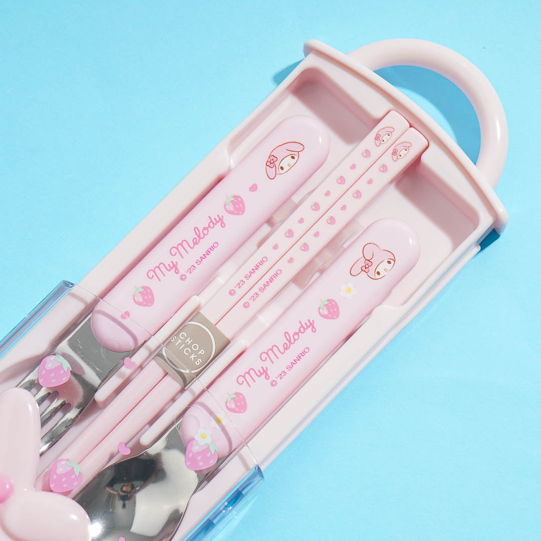 My Melody Strawberries Utensil Set