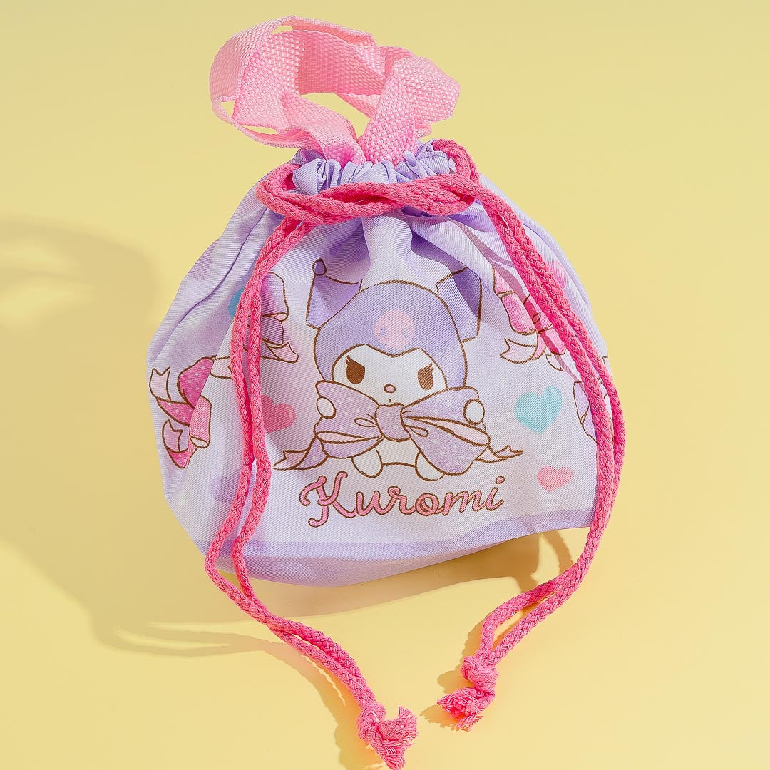 Kuromi Ribbons Drawstring Handbag