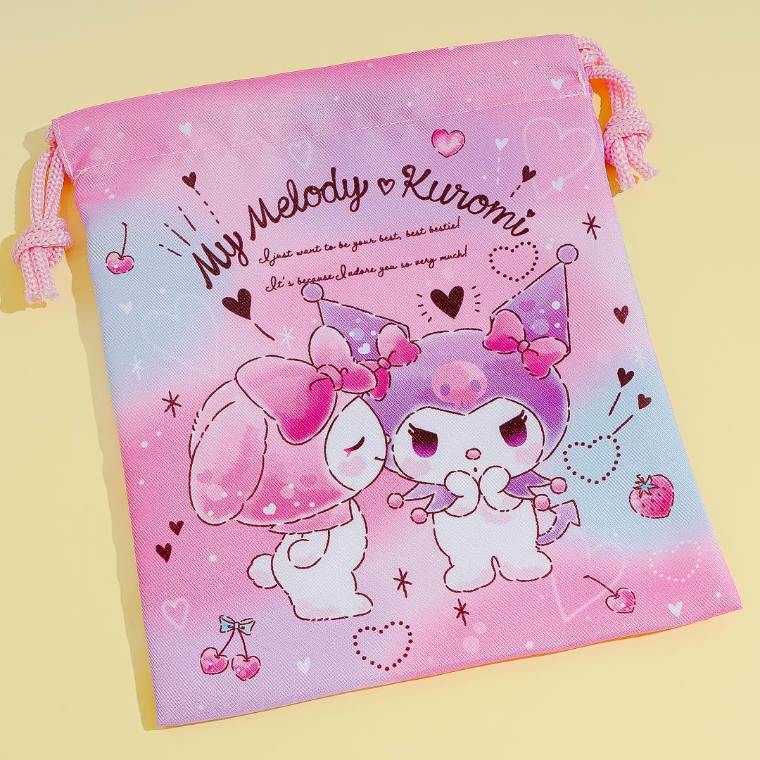 My Melody & Kuromi Love Drawstring Bag Set