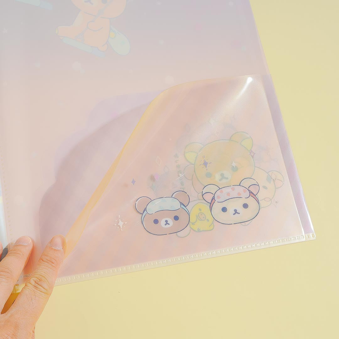 Rilakkuma Sleepy Tea Clear File Folder
