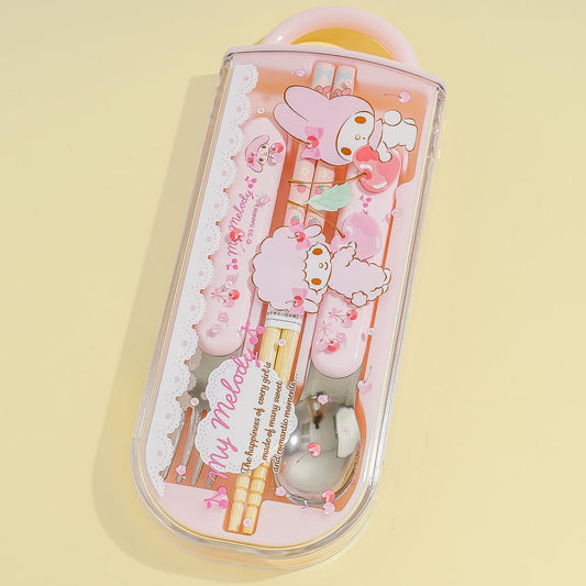 My Melody & My Sweet Piano Pink Fruits Utensil Set
