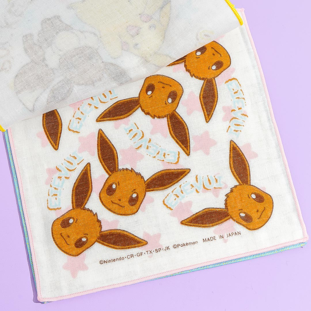 Pokemon Mini Gauze Handkerchief - Eevee & Pikachu
