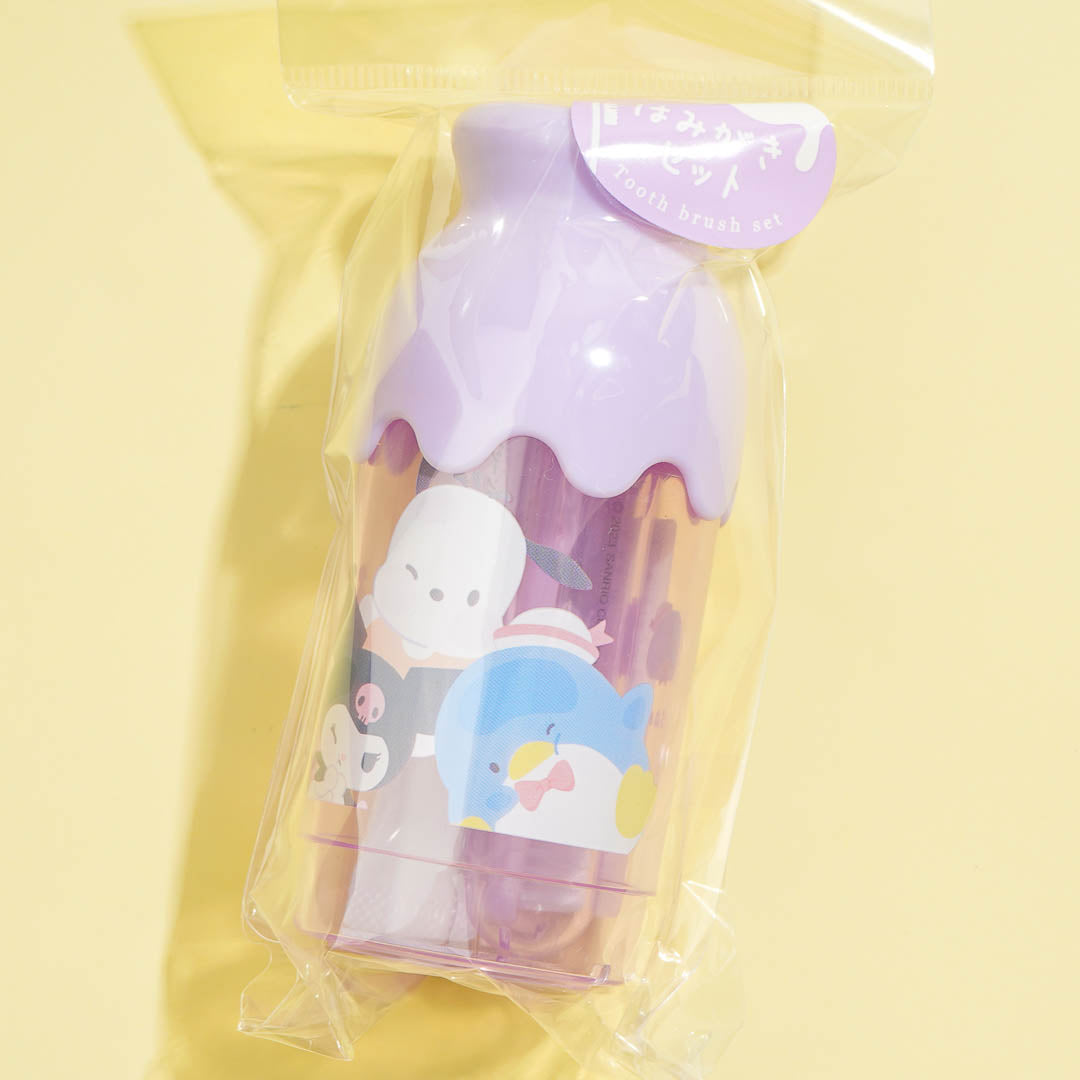 Sanrio Characters Milk Bottle Toothbrush Set
